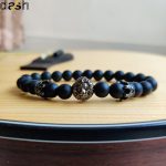 The Lion Bracelet lava stone black bracelet for men