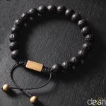 W18 Black Lava stone rope bracelet