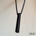 Black Bar Pendant with 65cm long chain