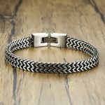 DH16 silver stainless steel bracelet for men | color guaranteed