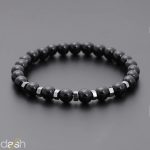 W26 small beads black bracelet for men