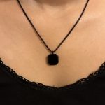 SQ07 Full Black Square Pendant