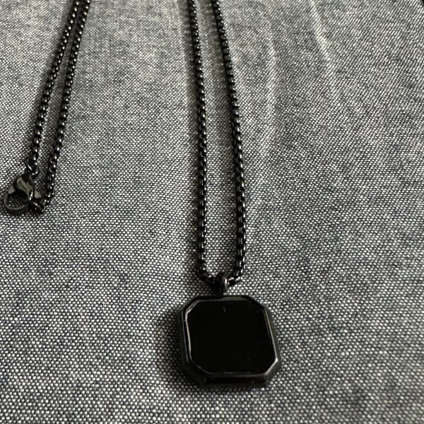 SQ07 Full Black Square Pendant - Image 3