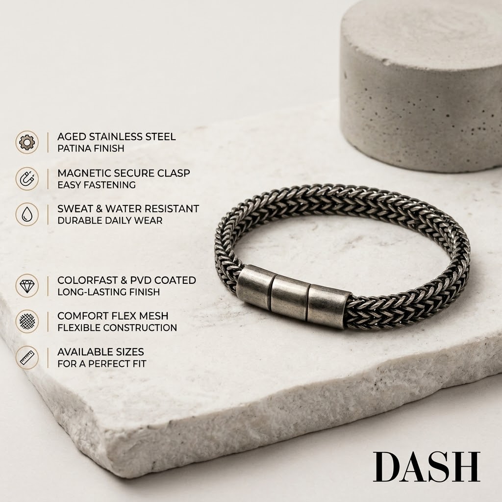 Dh18 Gunmetal Color DASH men's jewelry