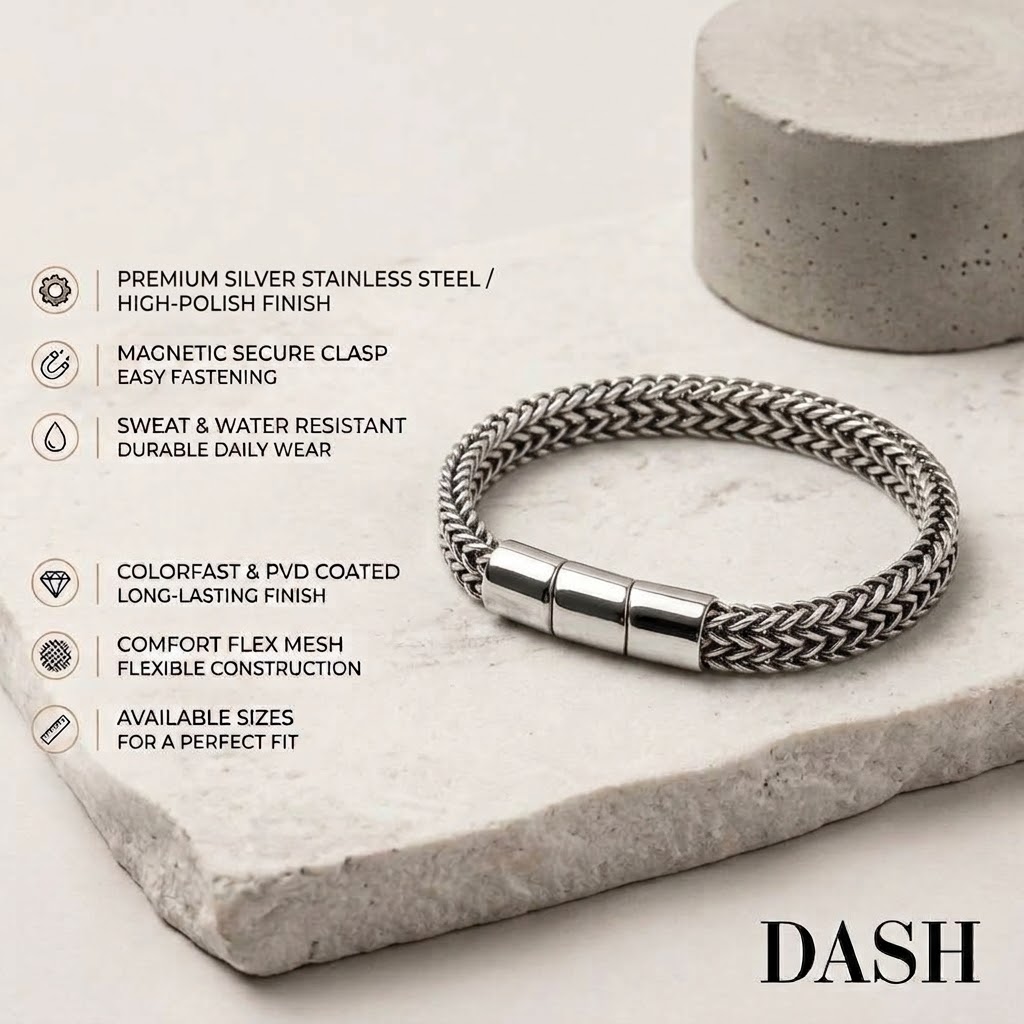 DH18 Silver DASH men's jewelry