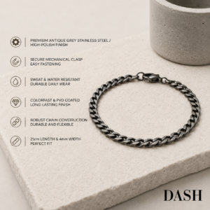 Link Gunmetal Bracelet DASH men's jewelry