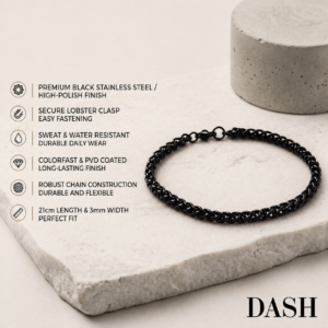 Wheat Black Bracelet DASH men's jewelry